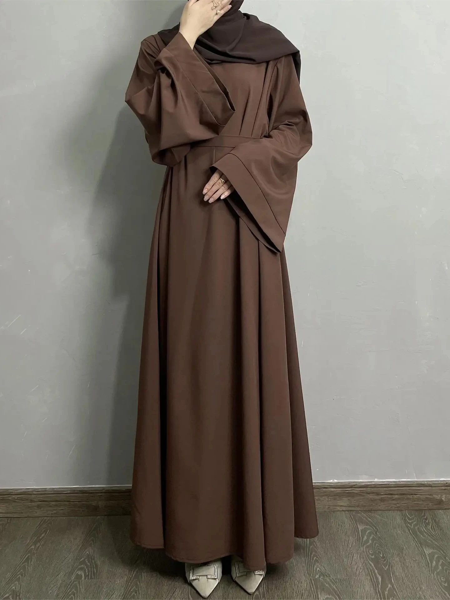 Women Eid Muslim Dress Abaya Arab Dubai Kaftan Islam Abayas Morocco Turkey Modest Vestidos Solid Color Loose Casual Long Robe