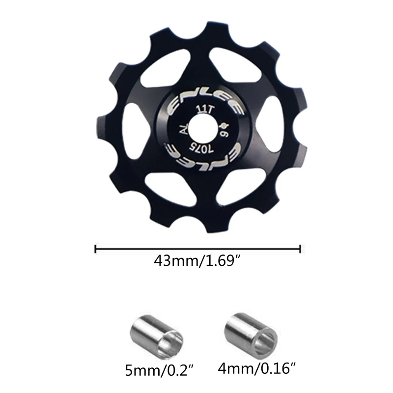 Aluminiums Alloys Road Bike Rear Derailleurs Guide Roller 11T Steel Bearing Pulleys