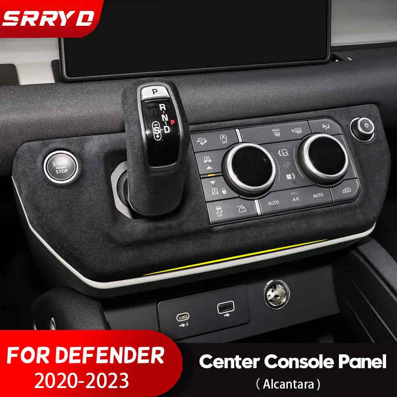 

For Land Rover Defender 90 110 20-22 High Quality Alcantara Center Shift Panel Cover Armrest Box Cover Interior Set Accessories