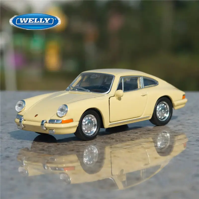WELLY 1:36 1964 Porsche 911 901 Coupé, Modelo de Auto Deportivo Clásico de Aleación, Vehículo Retro de Metal Fundido a Presión, Simulación de Auto Antiguo, Regalo