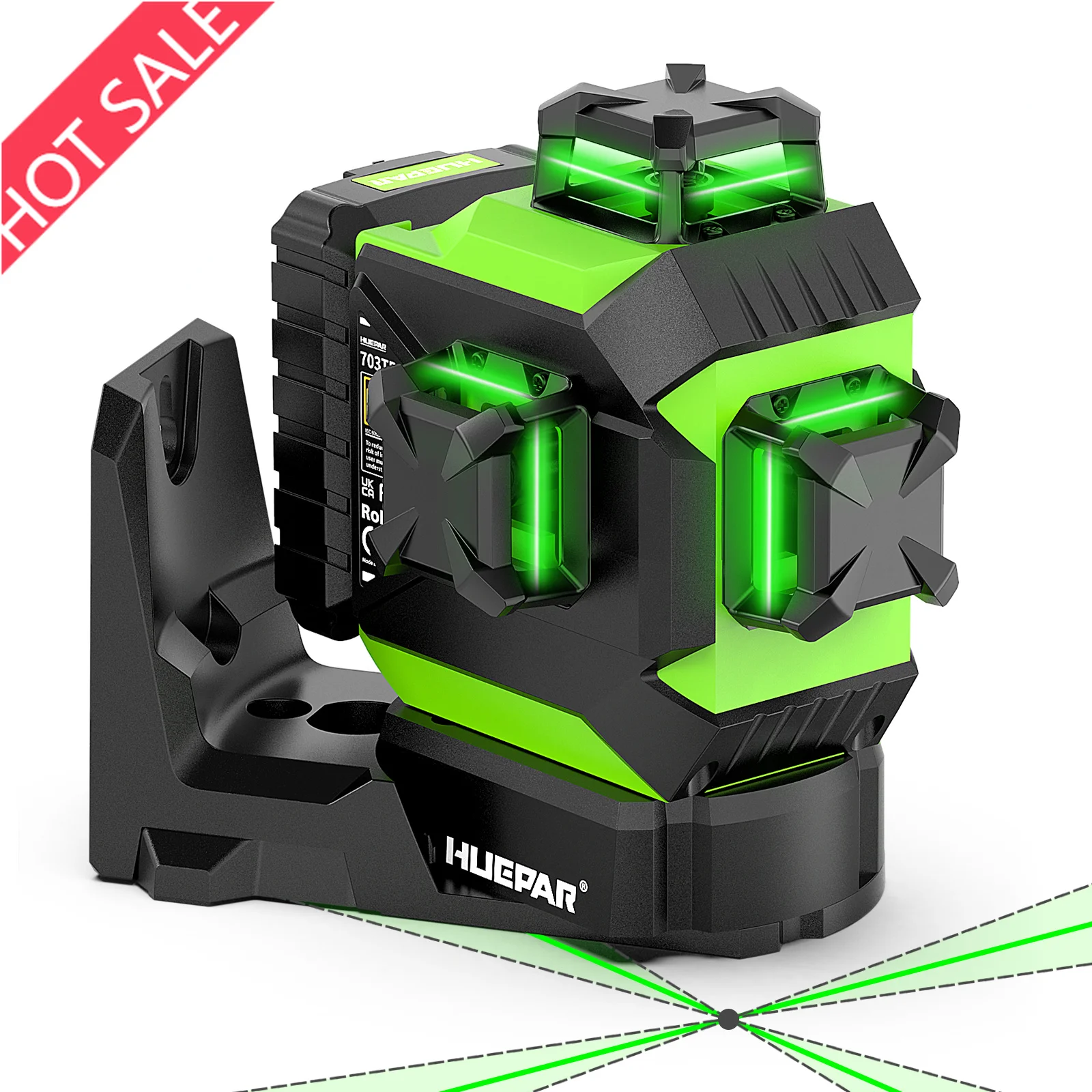 Lines Laser Level, Self-leveling, Cross Reference Point, Indoor & Outdoor Construction Measuring Tool