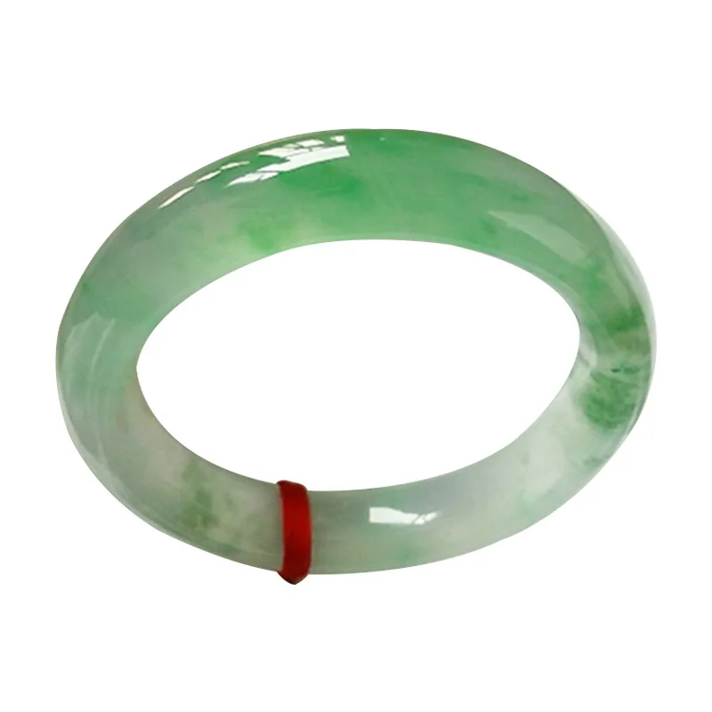 Fine Jewelry Wholesale Myanmar Natural Jadeite Fowering Bright Green Bracelet Bangle