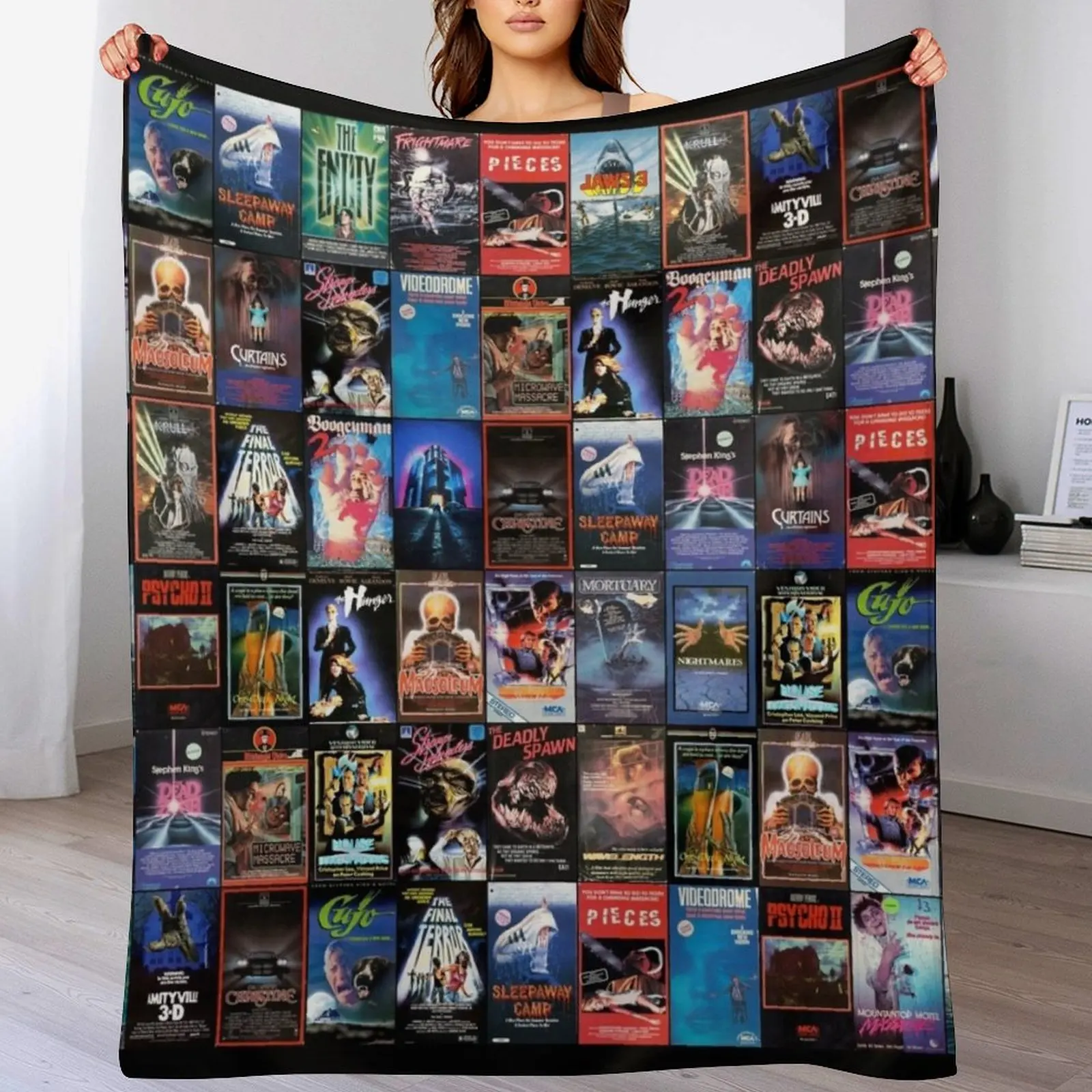 

RETRO HORROR VHS ARTWORK - 1983 Throw Blanket Soft for babies Blankets Sofas Of Decoration christmas decoration Blankets