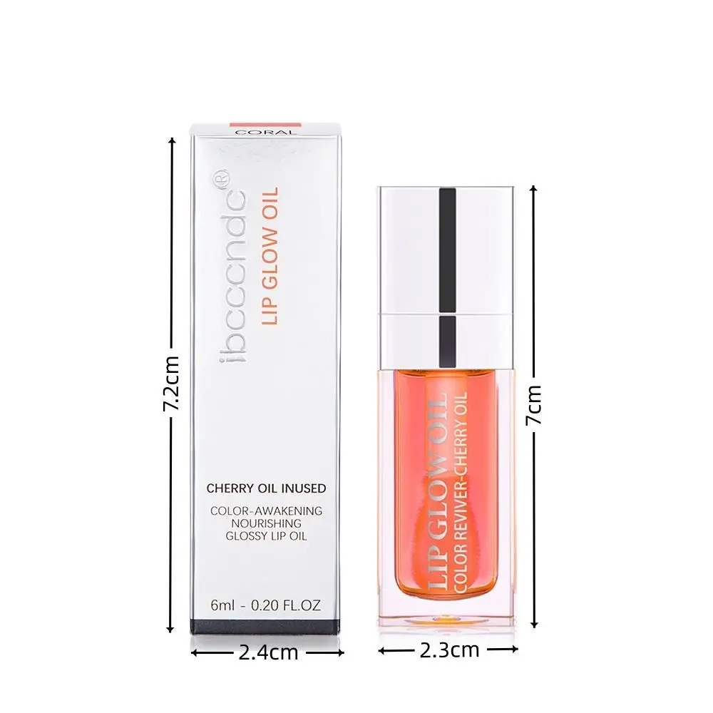 ใหม่ 6ml Tinted Lip Oil Hydrating Plumping Lipgloss Moisture GLOW Oil Treatment Lip Coat ลิปสติกสําหรับผู้หญิงหญิง