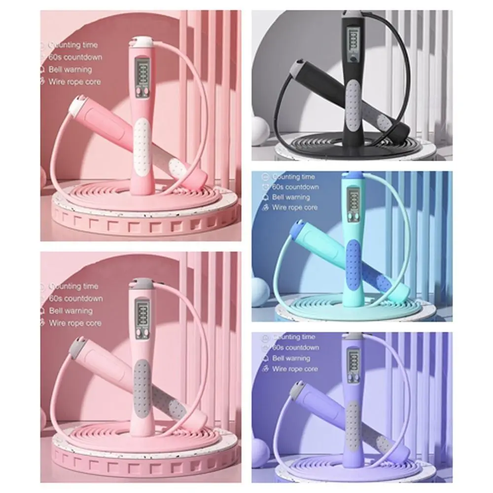 

Скакалка с одной кнопкой, нескользящая Скакалка с временем для прыжков и счетчиком, Защита окружающей среды, оборудование для спортзала