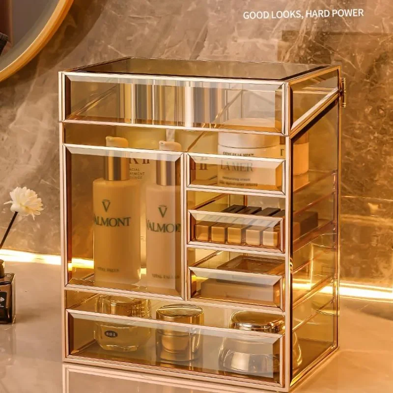 Qixi Festival gift premium desktop cosmetics storage box large capacity bedroom beauty lipstick