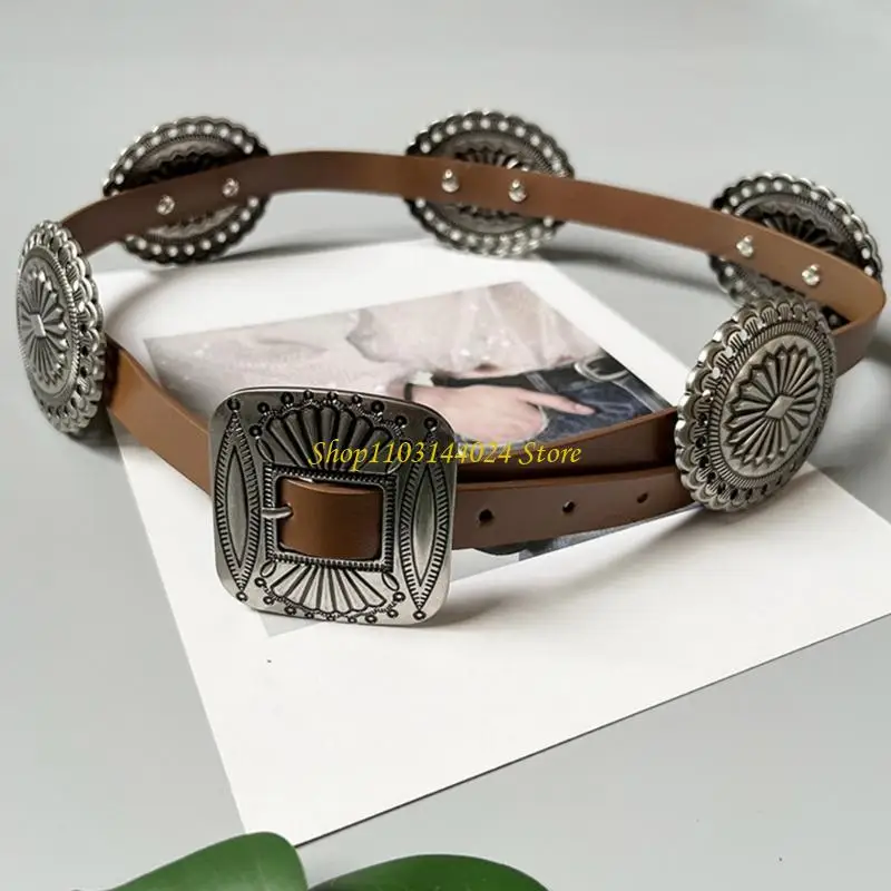 

N5KE Fashion Hot Girls Women Waist Slimming Belt with Carved Floral Buckle Waistband
