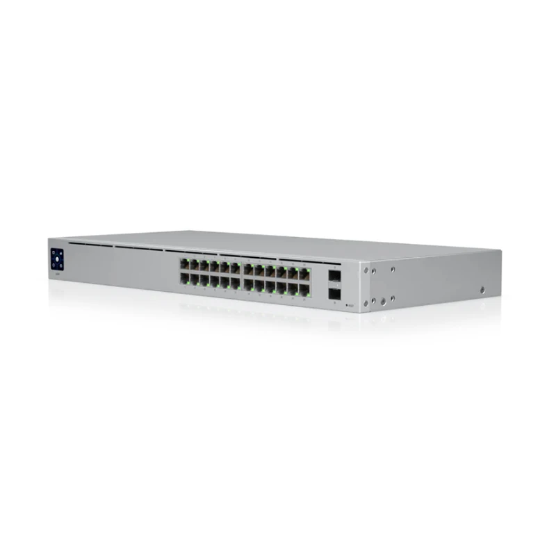 UBIQUITI USW-24 24-Port Layer 2 Switch 24 x GbE, 2x1G SFP Ports, 52 Gbps Switching Capacity, A Silent, Fanless Cooling System