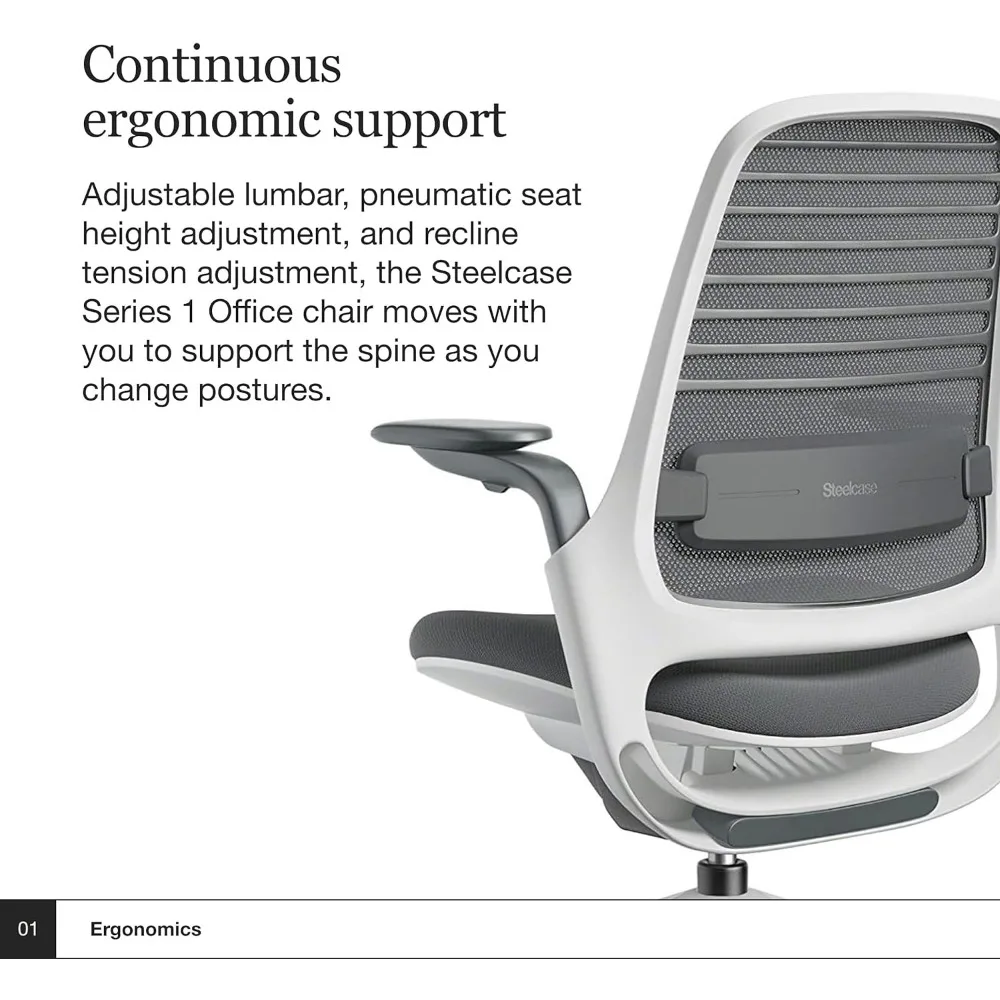 Office Chair - Ergonomic Work Chair with Wheels for Hard Flooring,Weight-Activated Controls, Back Supports,Office Chair