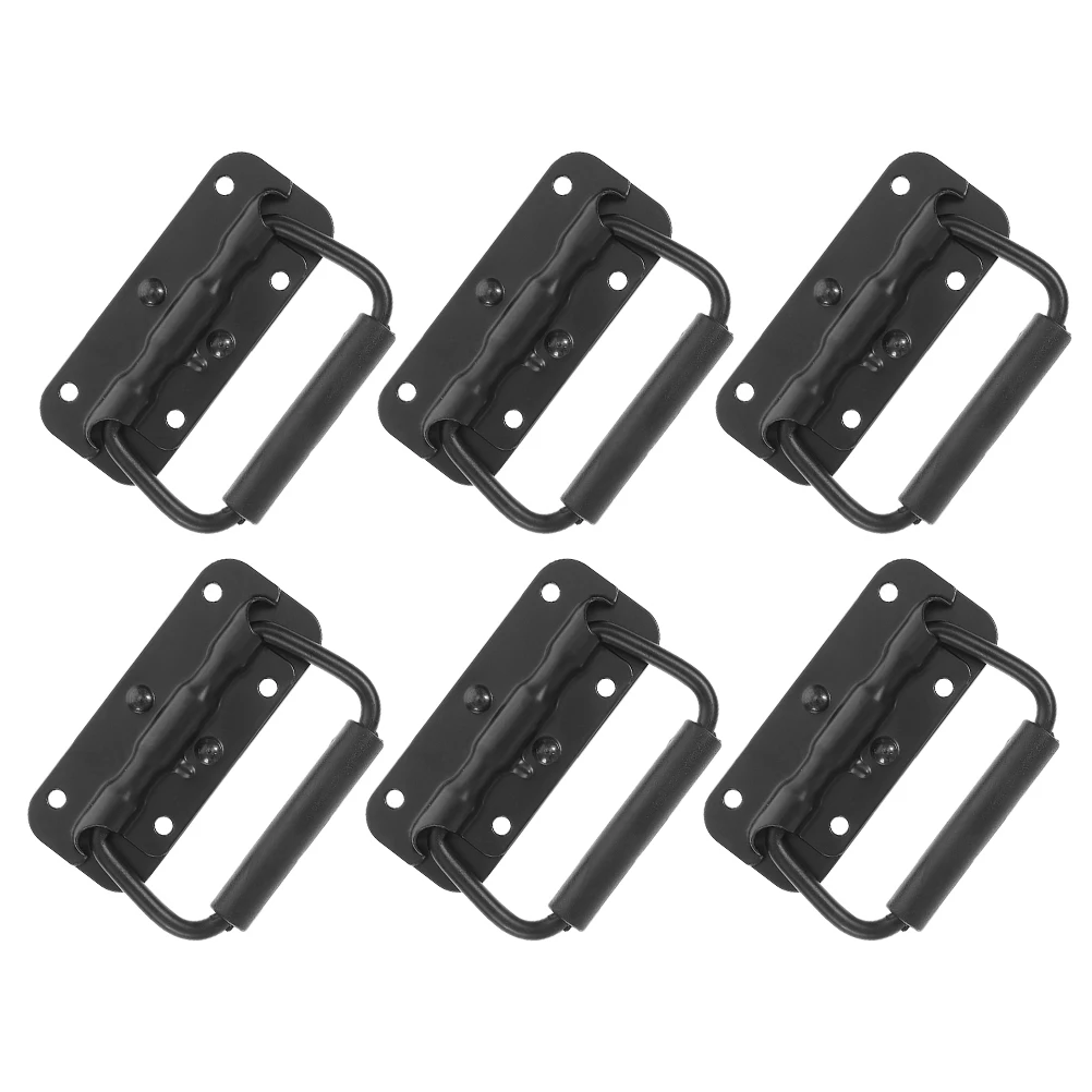

6pcs Spring Handle Case Cabinet Door Handles Chest Heavy Duty Mount Metal Matte Pull Stainless Steel Box Hardware Storage Tool