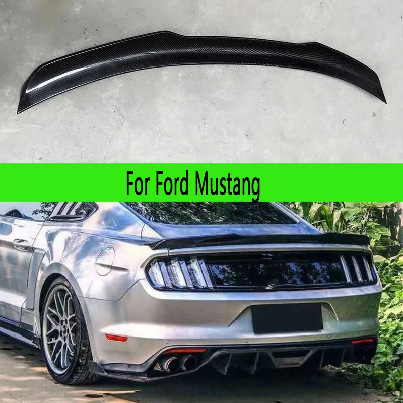 

For Ford Mustang 2015+ GT High quality Carbon Fiber Tail fins Rear Trunk Spoiler Guide Wing Rear Wing upgraded body kit