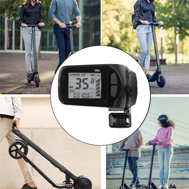 شاشة LCD لوحة خنق الإبهام للدراجات الكهربائية ، Ebike E E-Scooter ، 24V ، 36V ، 48V ، 60V ، S886 ، 5Pin ، 6Pin