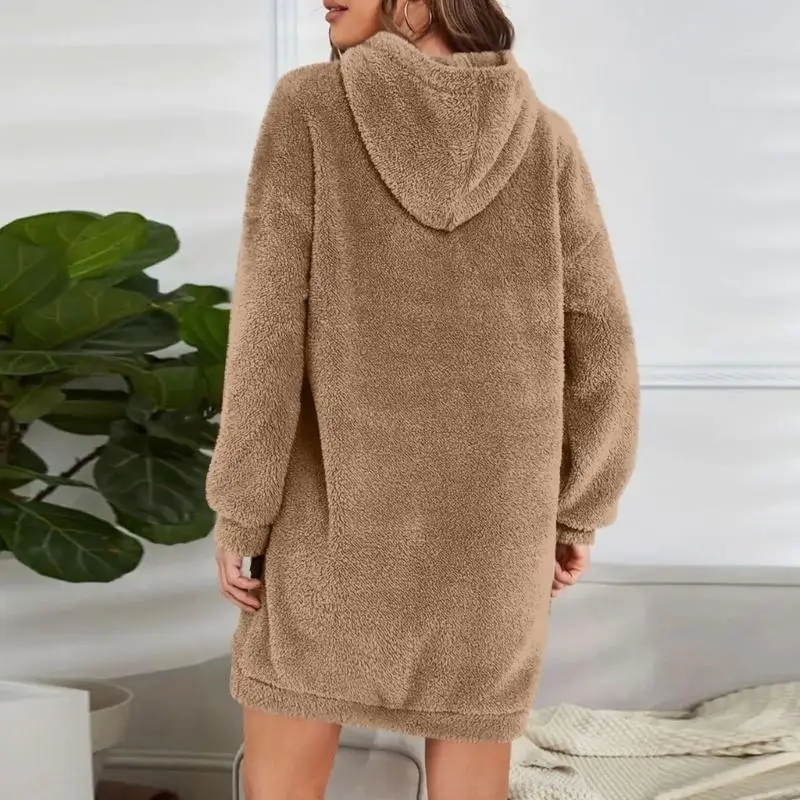 

L38E Women's Oversized Sports Soft Casual Winter Long Sleeve Hoodie Dress