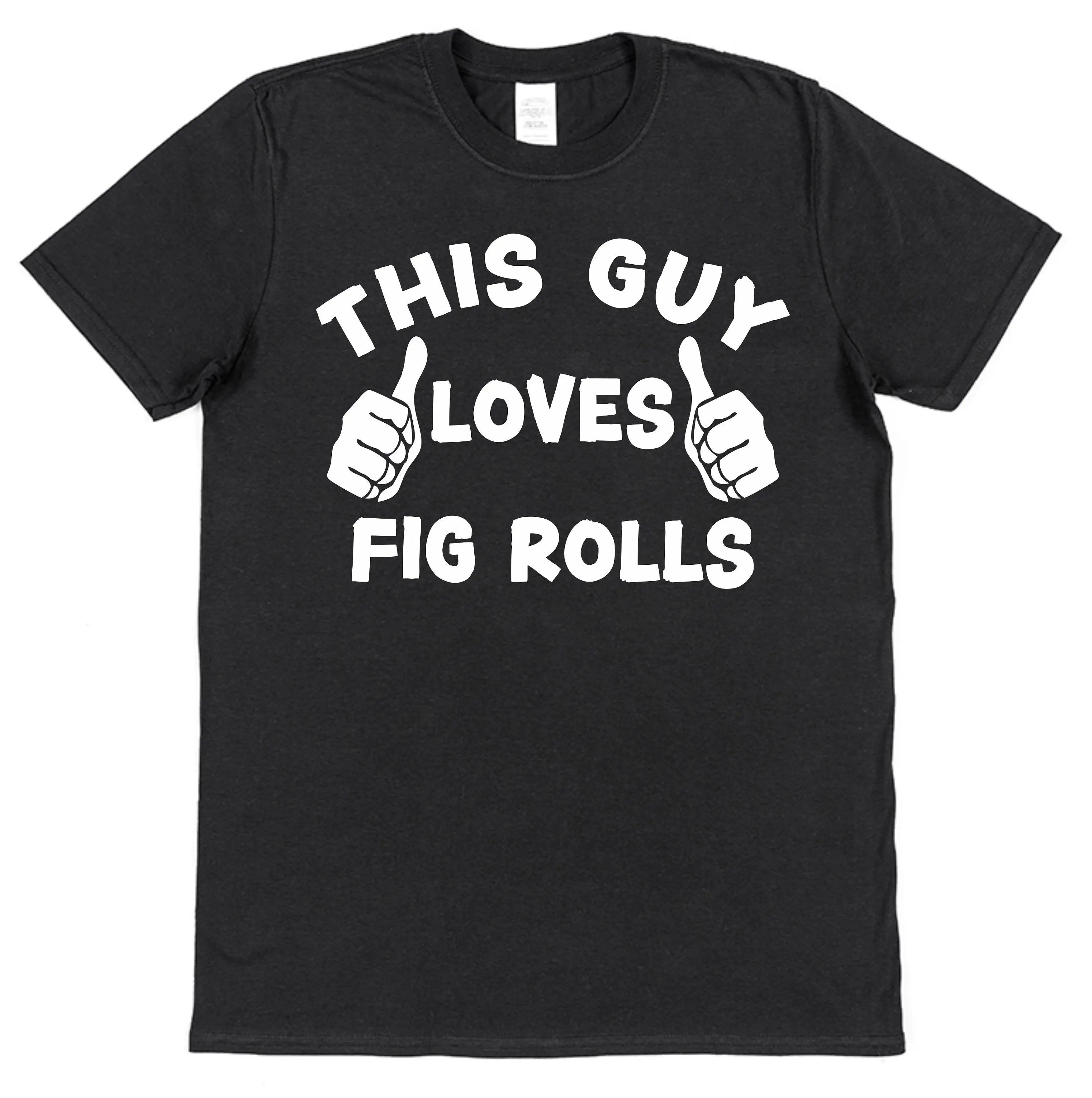 This Guy OR Girl Loves Fig Rolls T Shirt for Adults Children Retro Biscuit British Food Lover New Cotton