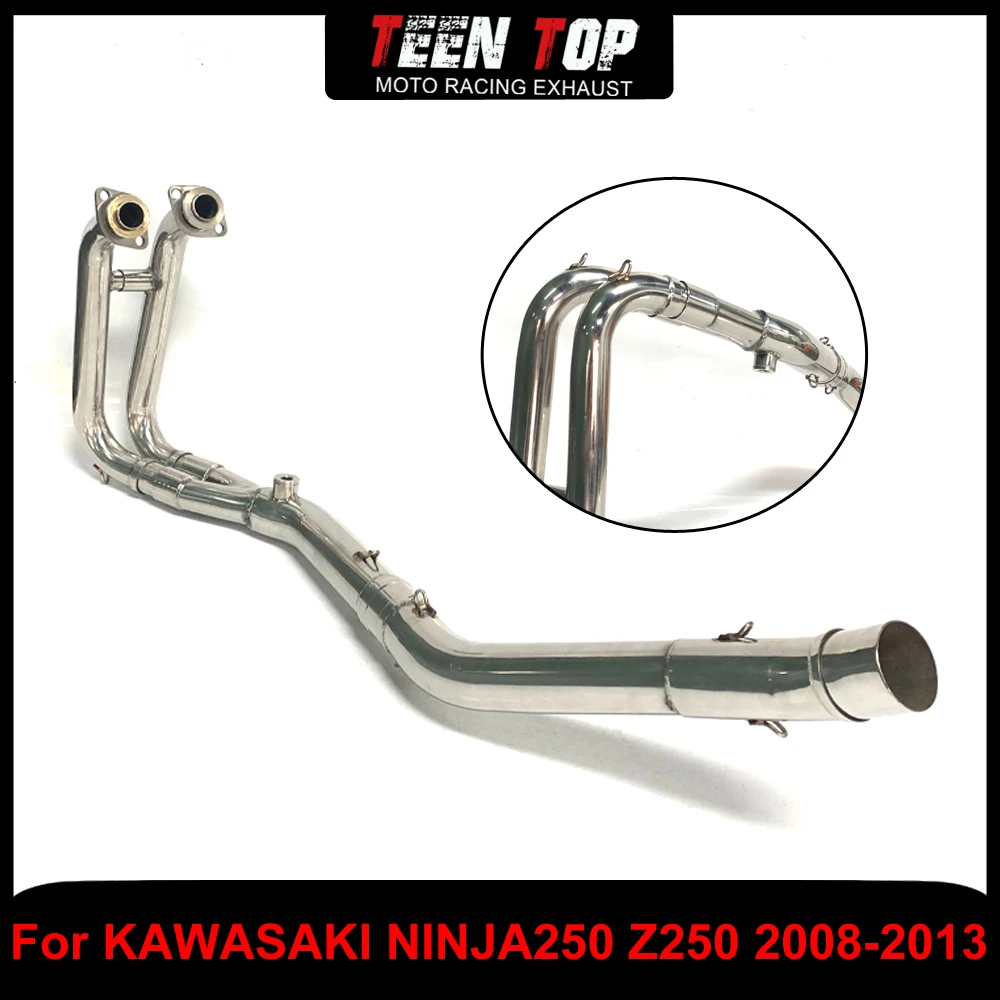 

51mm Motorcycle Stainless Steel Front Link Pipe For KAWASAKI NINJA250 Z250 2008-2013 Exhaust Elbow Connect Tube ninja 250 Pipe