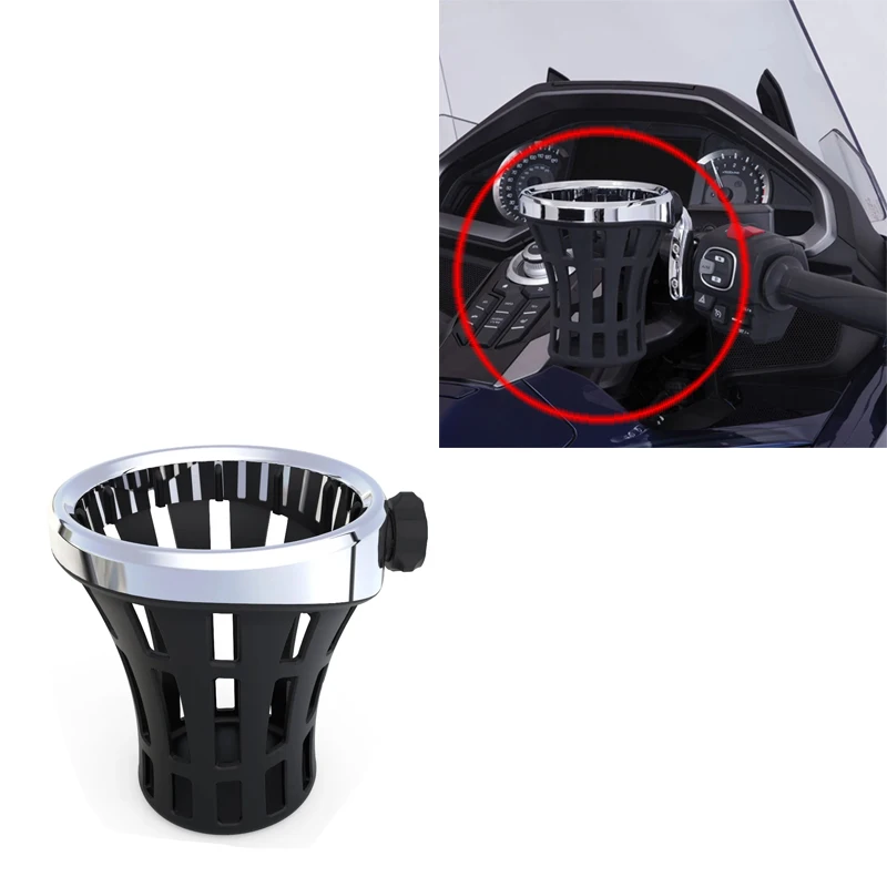 For Honda Goldwing GL1800 GL1800B F6B 2018-2023 Motorcycle Handlebar Cup Holder Drink Mounted Pearl Chrome Plating