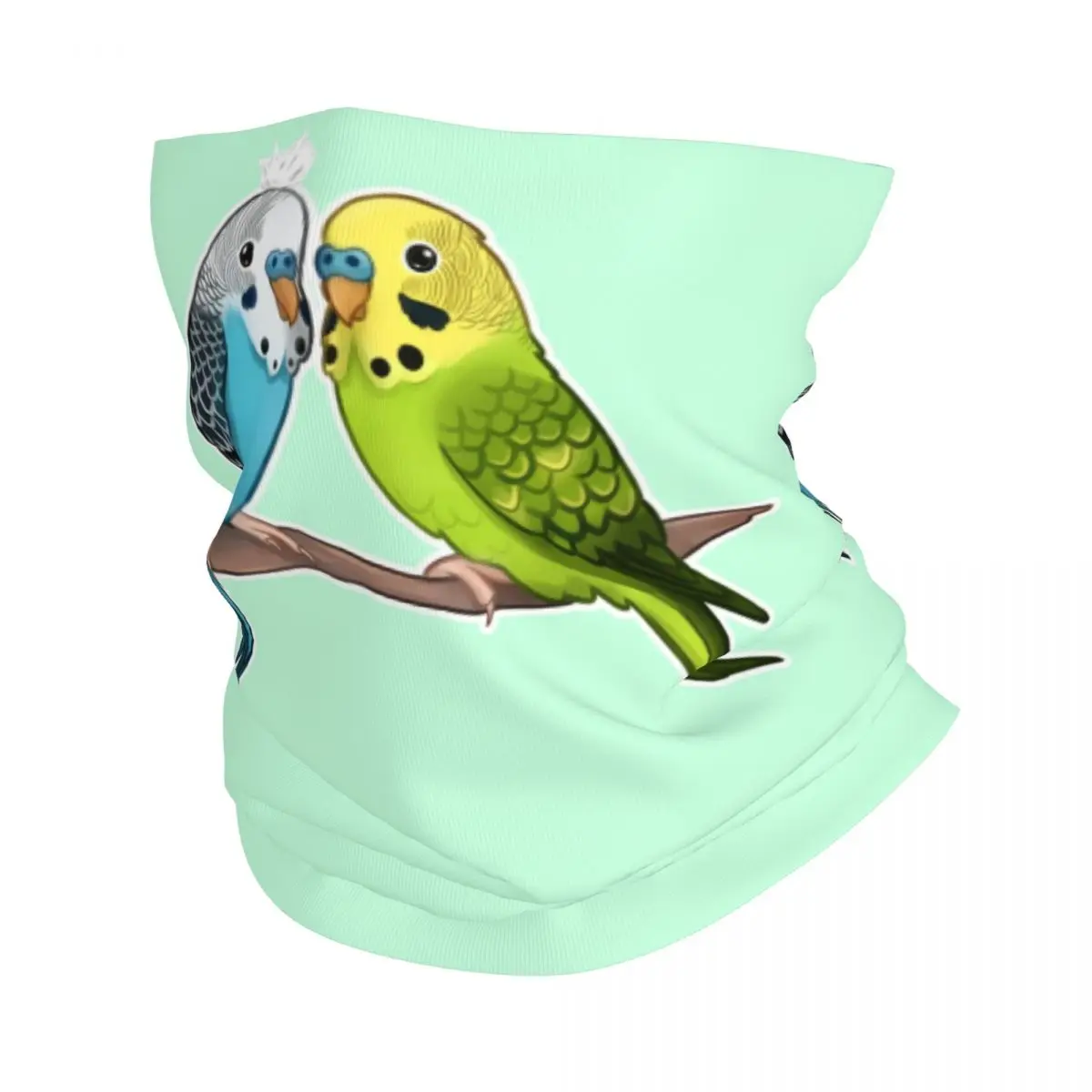 Cute Budgie Birds Bandana Winter Neck Warmer Men Windproof Wrap Face Scarf for Ski Parrot Bird Gaiter Headband