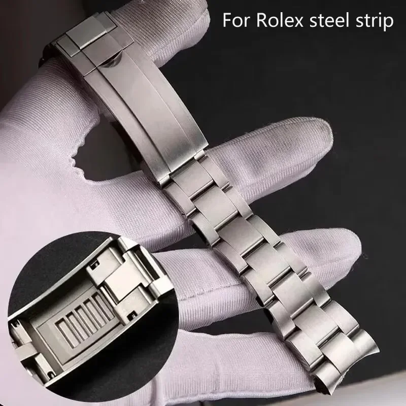 20mm 21mm Watchbands For SUB DAYTONA NH35 NH36 Men Glide Lock Clasp Watch Strap Solid 904L Stainless Steel Watch Bracelet