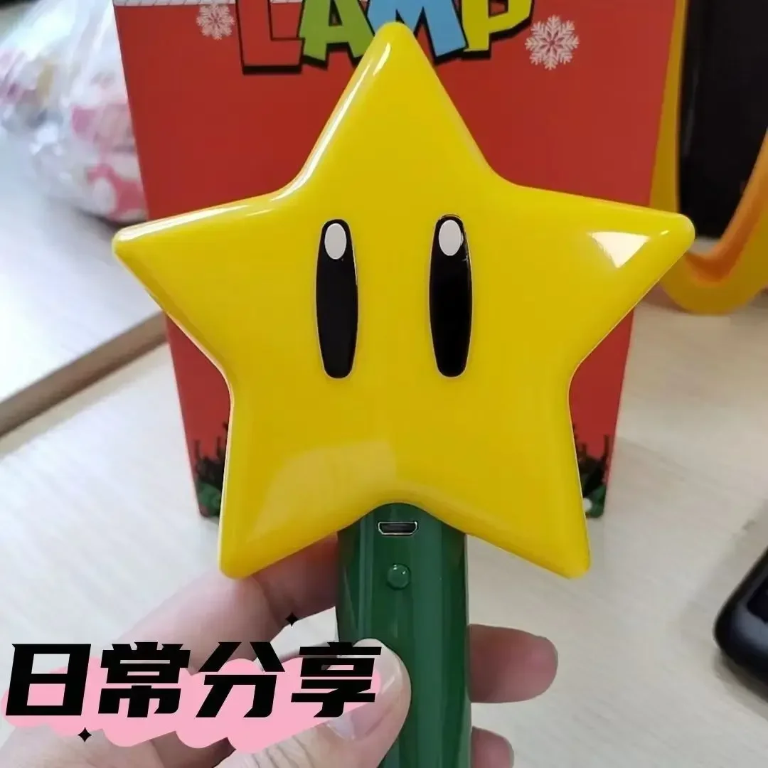 Game Super Mario Series Sound Yellow Star Shape Light Action Figure Peripherals Hand Light Christmas Creative Children Fan Gifts