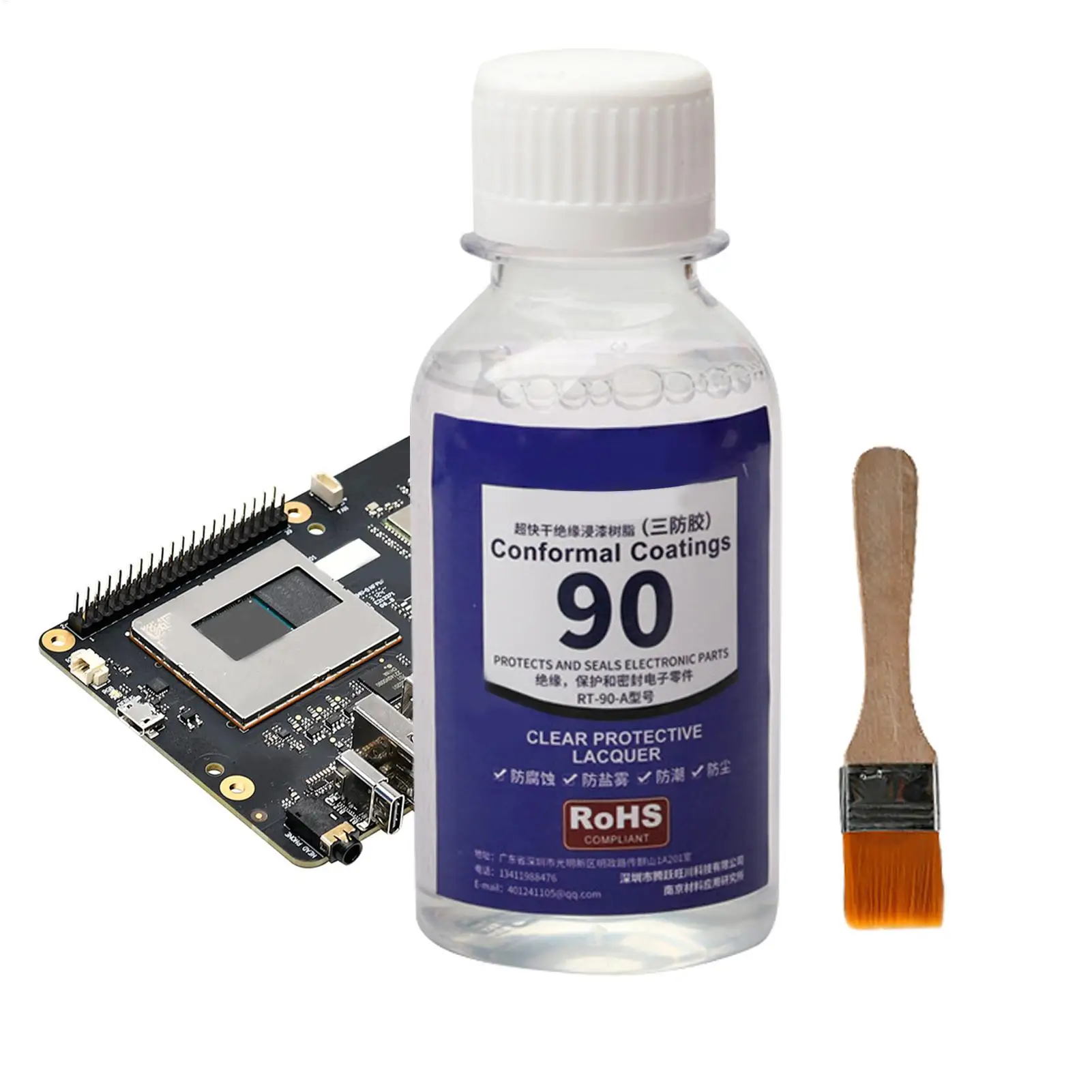 100ml Waterproof Insulation Sealant Clear Conformal Coating Moisture Proof PCB Board Paint With Brush for Led Lights Terminal