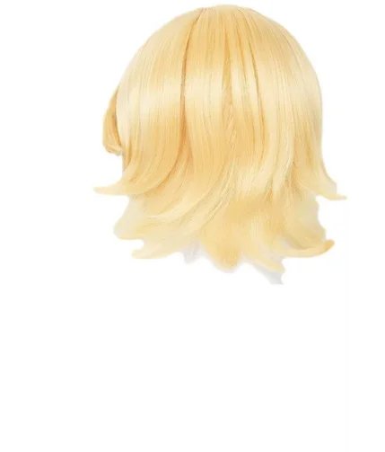 Capelli corti gialli per parrucca Cosplay Rin parrucche per feste di carnevale in Costume di Halloween da donna