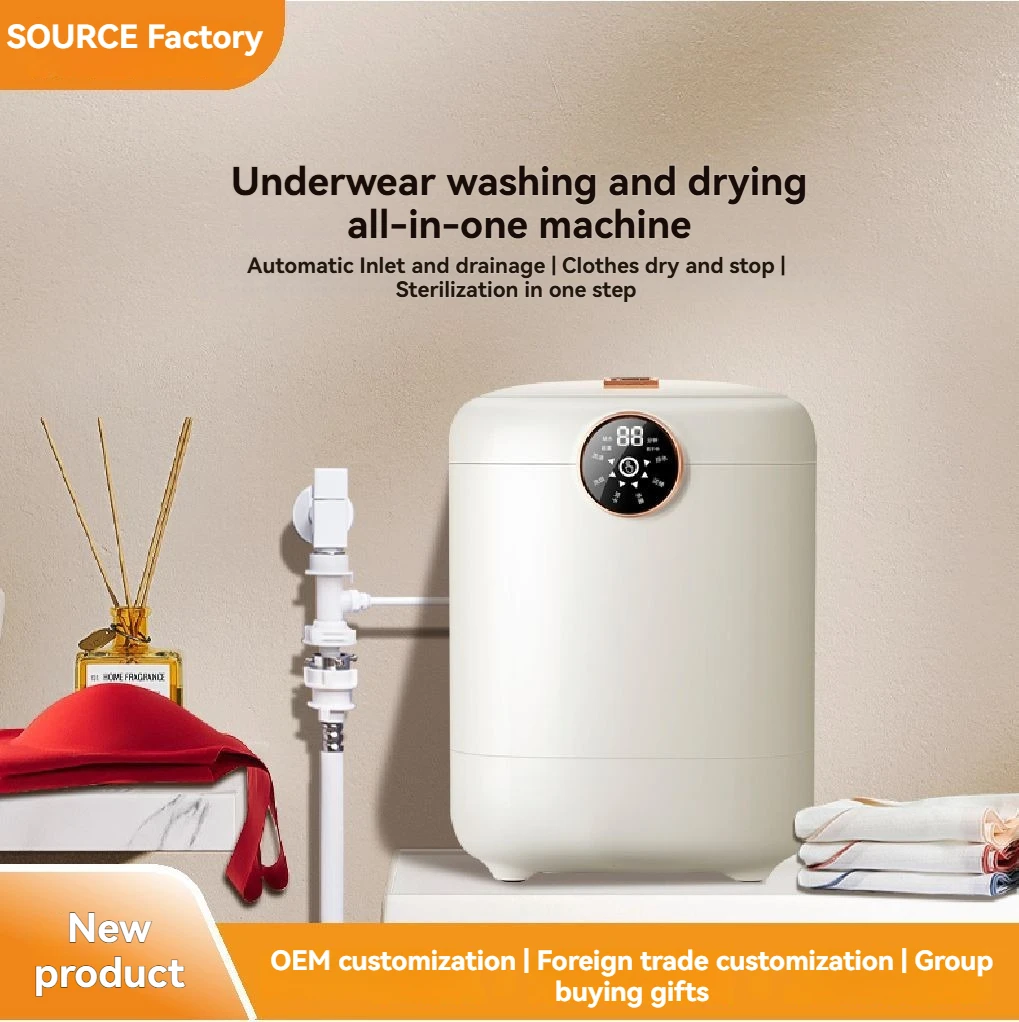 Fully Automatic Mini Washing Machine Washer Dryer Combo Small Portable Household Appliance for Independent Underwear Socks Daily