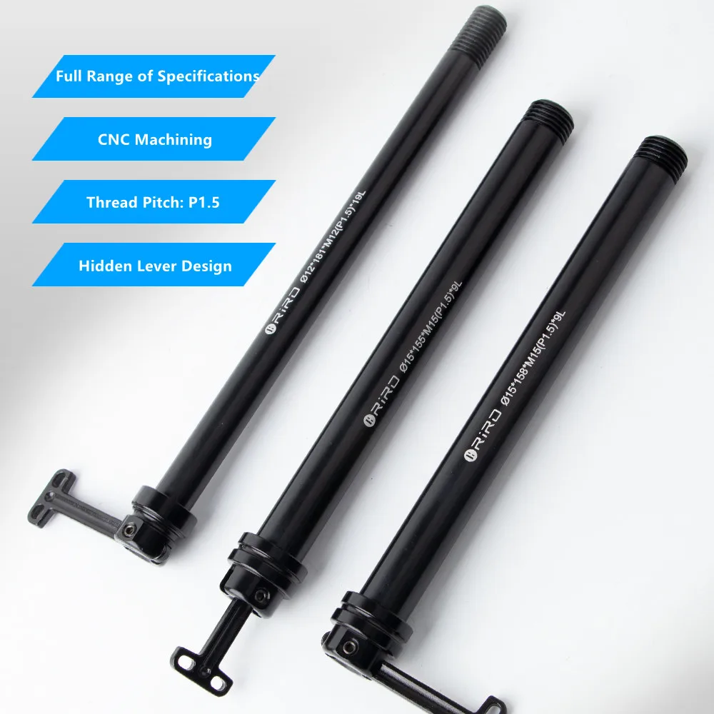 RIRO Hidden Thru Axle Ultralight Quick Release 12/15mm for MTB Road Bicycle Precision Alignment