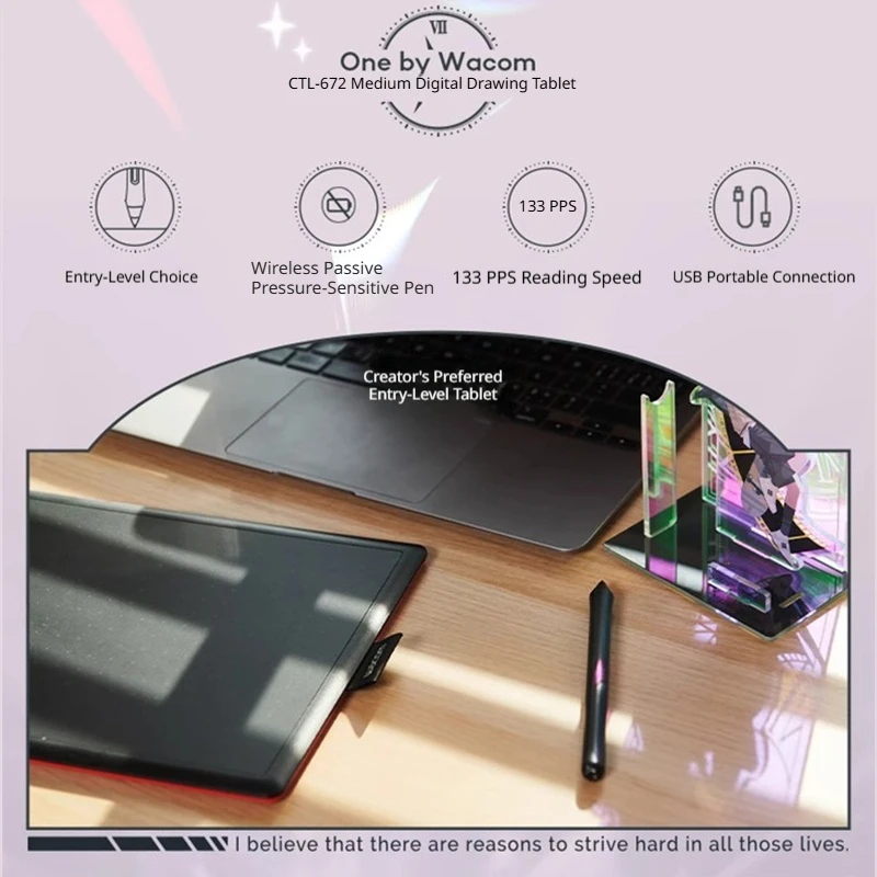 Wacom Link Click Collaboration Graphics Tablet CTL 672 مرسومة باليد الكمبيوتر لوح رسم التعاون تدفق صندوق هدايا خفيف