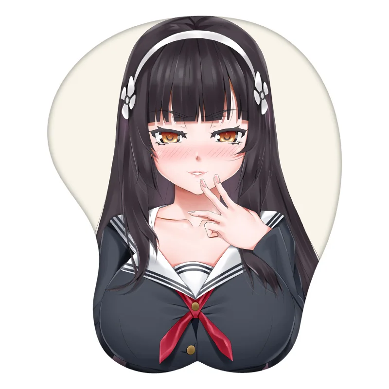 

3d-коврик для мыши для девочек, силиконовый коврик для мыши с рисунком из искусственного аниме спереди, пикантный креативный игровой коврик для запястья, подарок