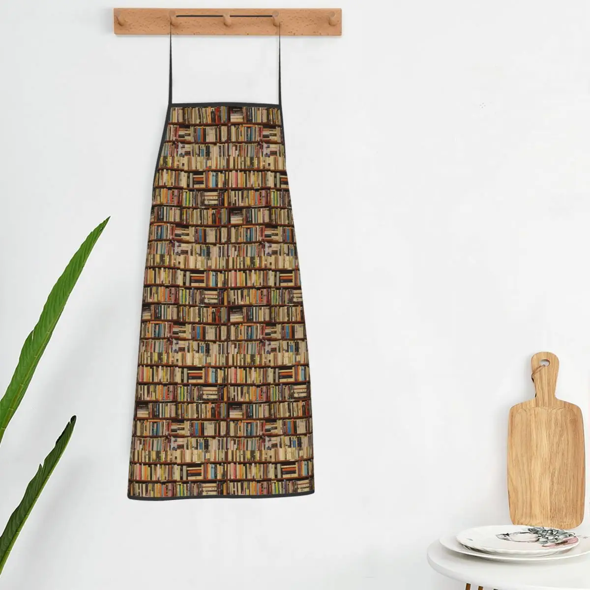 Education Library Book Apron Chef Cooking Baking Tablier Bib Kitchen Cleaning Pinafore for Women Men Painting