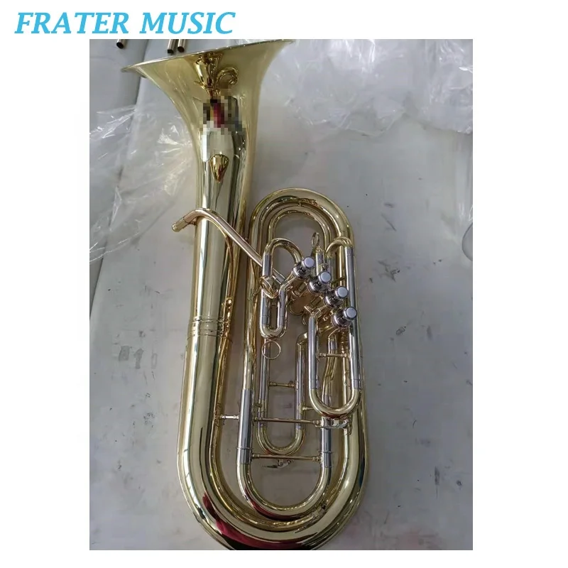 

High Grade Bb Euphonium OEM Gold Lacquer Bb Key Cupronicel Piston Yellow Brass Body Euphonium (JEP-191)