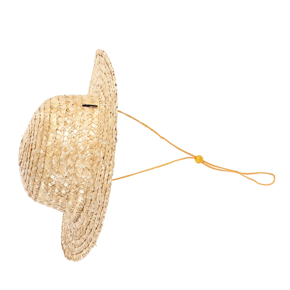 

1pc Protection Lightweight Portable Straw Cow Boy Hat Adjustable Bucket Hats Beach Summer Summer Straw Hat Outdoor