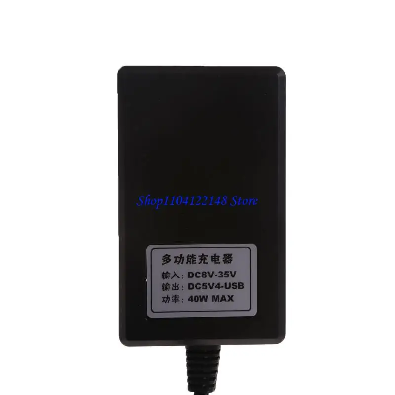 P9FA Portable Converter with Battery Clip 12V/24V to 5V 4-Port USB Multiport Power Adapter for Mobile Phone Tablets