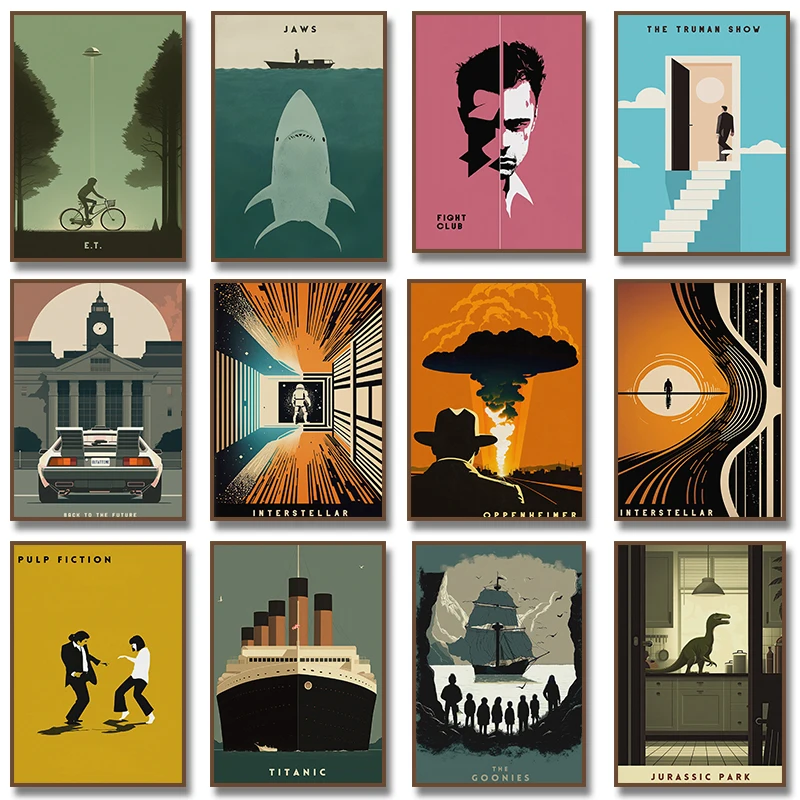 Nordic Classic Movie Pulp Fiction Interstellar Poster Aesthetic Minimalist Wall Art Vintage Canvas Painting Room Home Decor