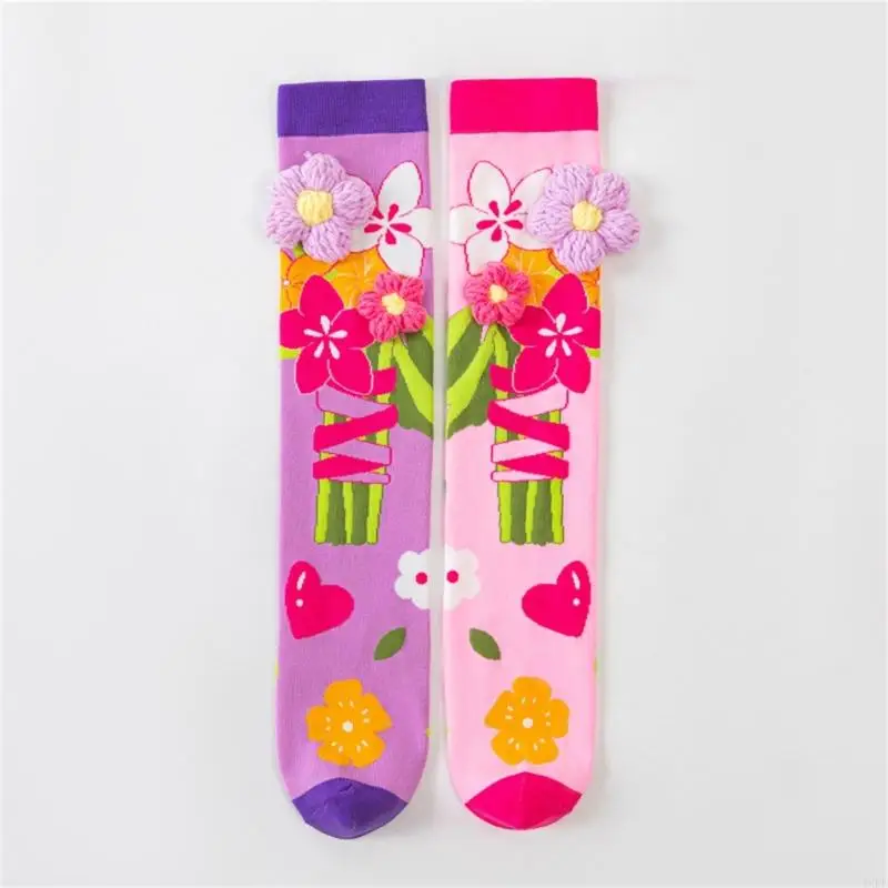  Girls Middle Veal Hosiery Highlighting 3D Cartoon Hearing Soft Ventilated Polyamide Blend For Everyday
