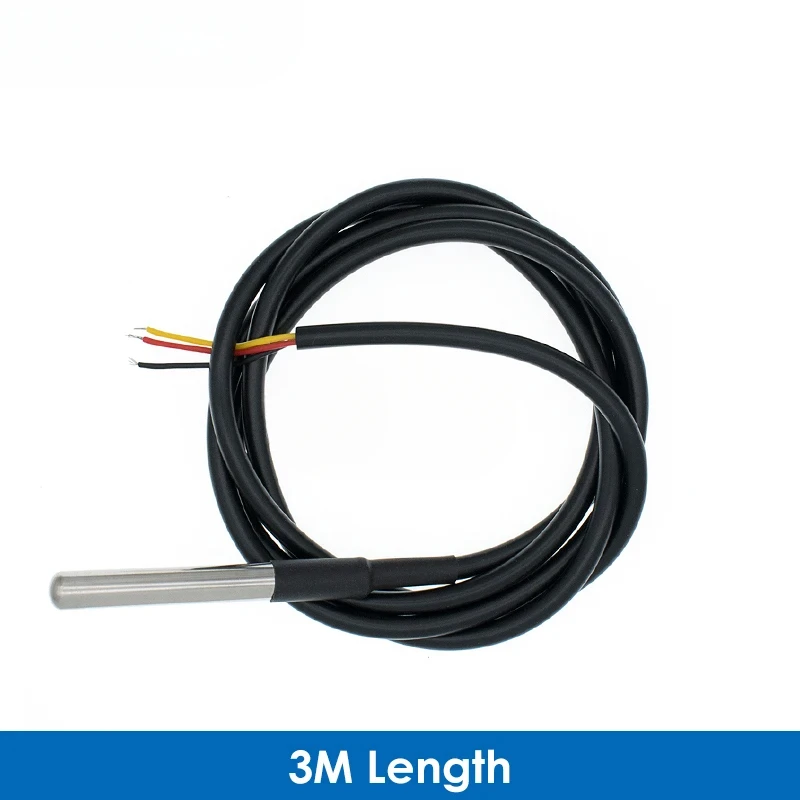 Sonde de température étanche DS18B20 Capteur de température Emballage en acier inoxydable Fil 1m 3m 18B20 Arduino