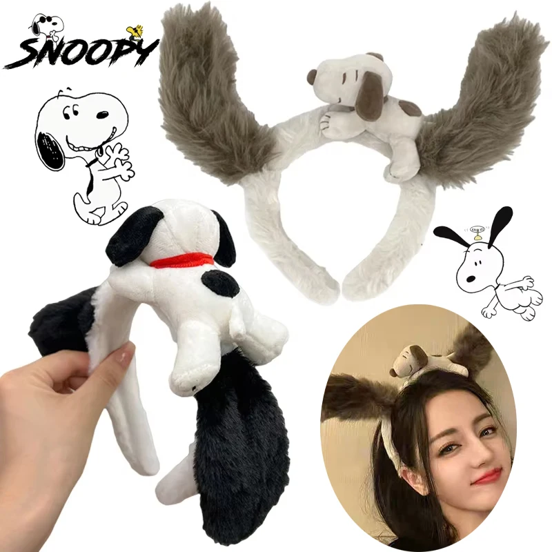 

Повязка на голову «Снупи», плюшевая собака с большими ушами, модные повязки для волос с мытьем лица, реквизит для косплея, вечерние реквизит для фотосессии, головной убор, сценический реквизит, подарки