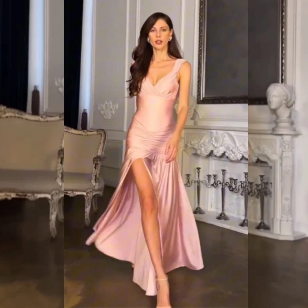 

Customized Charmeuse Pleat Trumpet Sweetheart Midi Dresses Bespoke Occasion Party Fashion Elegant High Quality