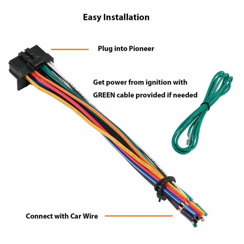 16-Pin Radio Plug Stereo Wiring Harness For 2010-Up For Pioneer DEH Model For DEH-1500 DEH-5 DEH-P25 DEH-P350 DEH-P5500MP DEH-P3