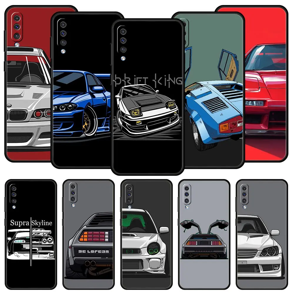 Japan JDM Sports Cars Comic Phone Case For Samsung A54 A52 A24 A14 A50 A70 A40 A20S A20E A06 A12 A22 A34 A42 5G A04s A16 Cover