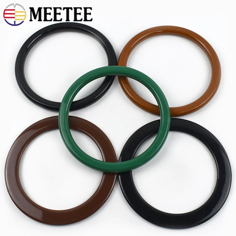 

2Pcs 10/11.4cm Round Bag Handle Wood Plastic Purse Frame Kiss Clasp Bracket Replacement Handles Ring Handmade Sewing Accessories