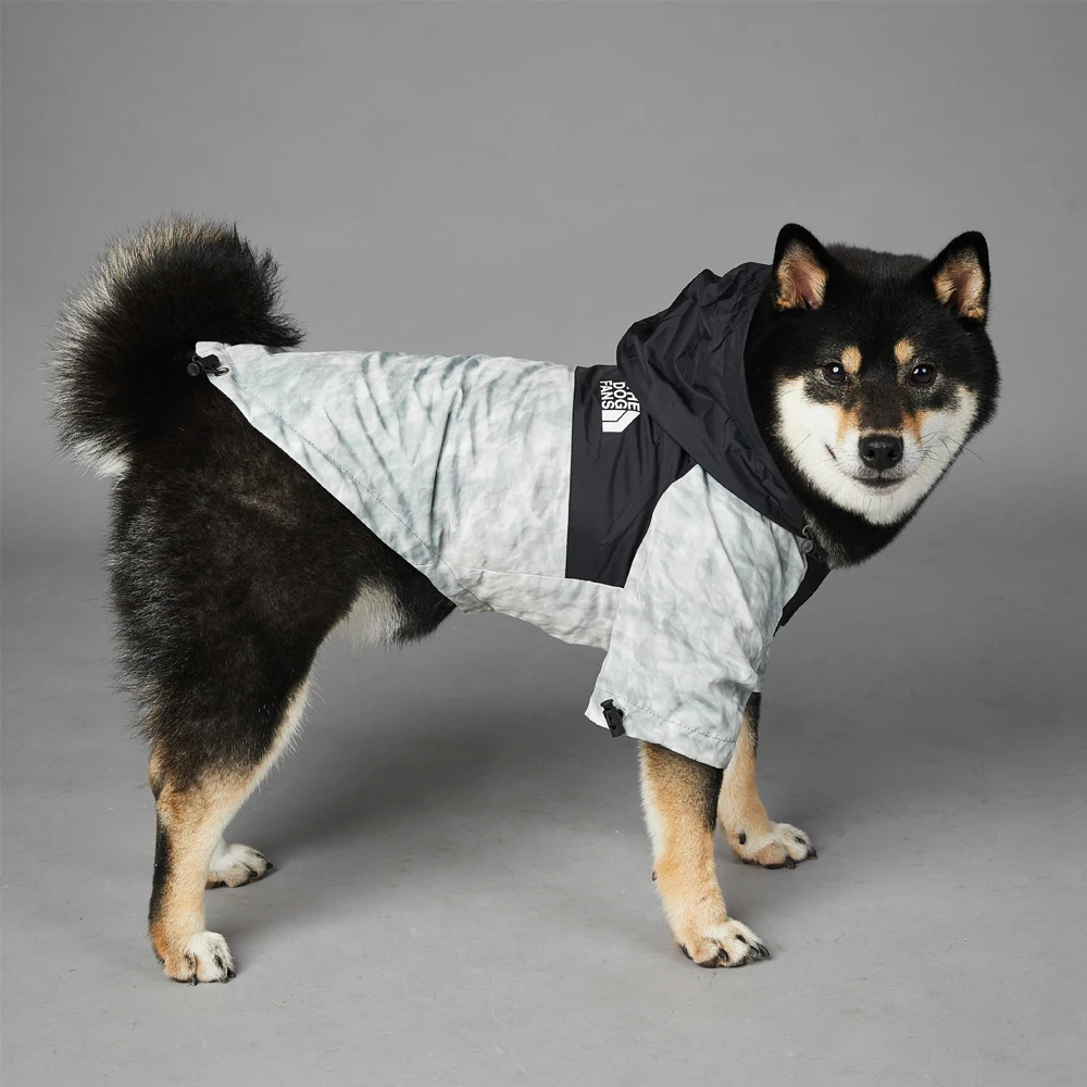 Imagem -02 - Designer de Luxo Osdo Cão Jaqueta para Pequenos Cães 5xl 5xl Prata Roupas do Cão Malha Respirável à Prova Impermeável Água Filhote Cachorro Capa Chuva Pug Fãs