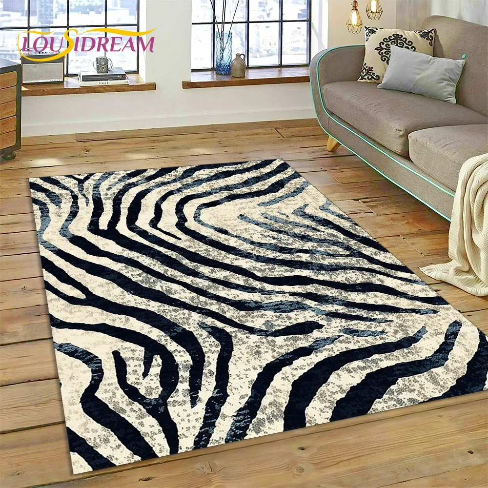 Colorful Zebra Stripe Leopard Tiger Carpet Rug for Bedroom Living Room Home Sofa Decoration,Children Game Large Decor Floor Mat