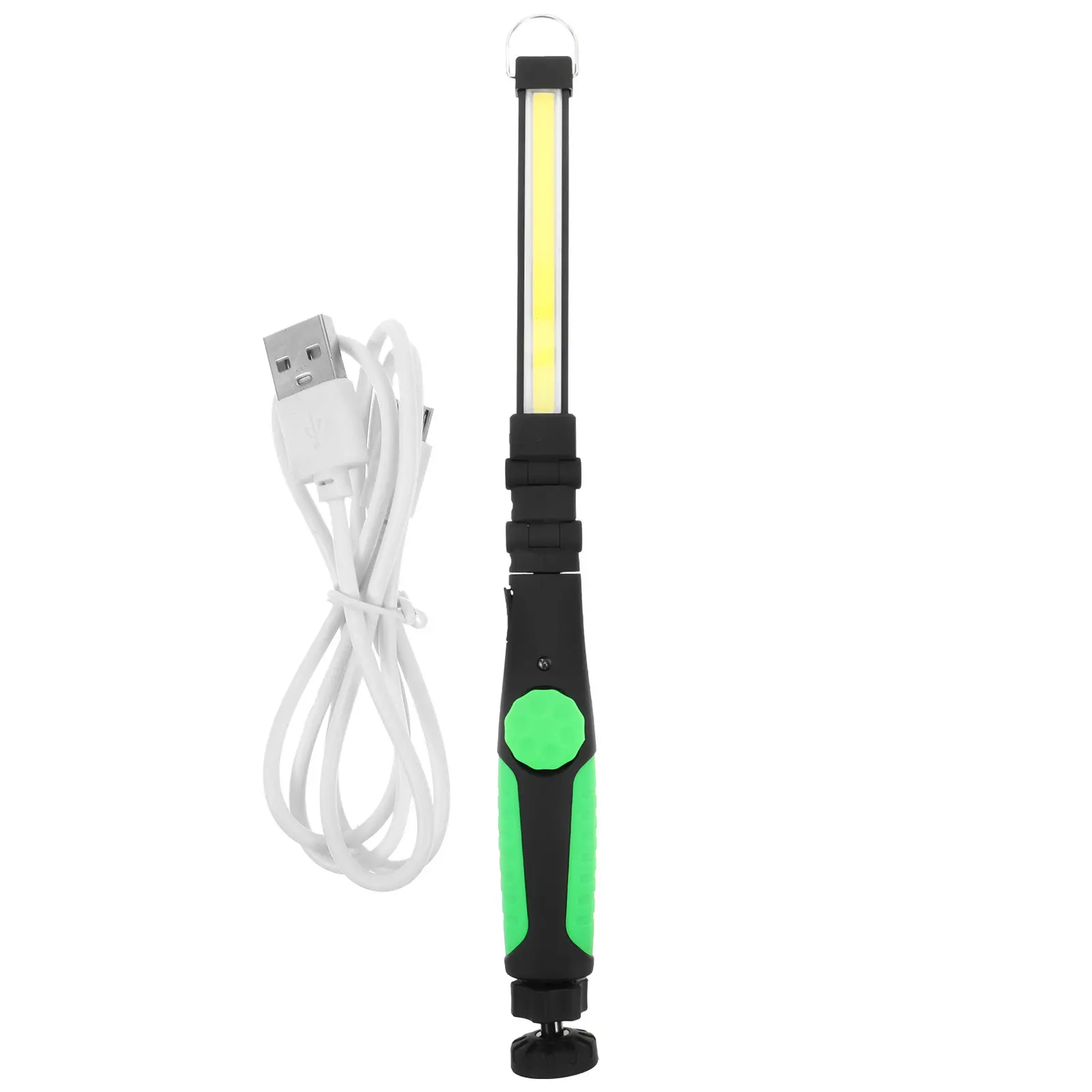 Multifunctional USB Charging Flashlight Cob Rotatable Car Maintenance Work Light LED Inspection Lamp Green Magnetic Hands-Free