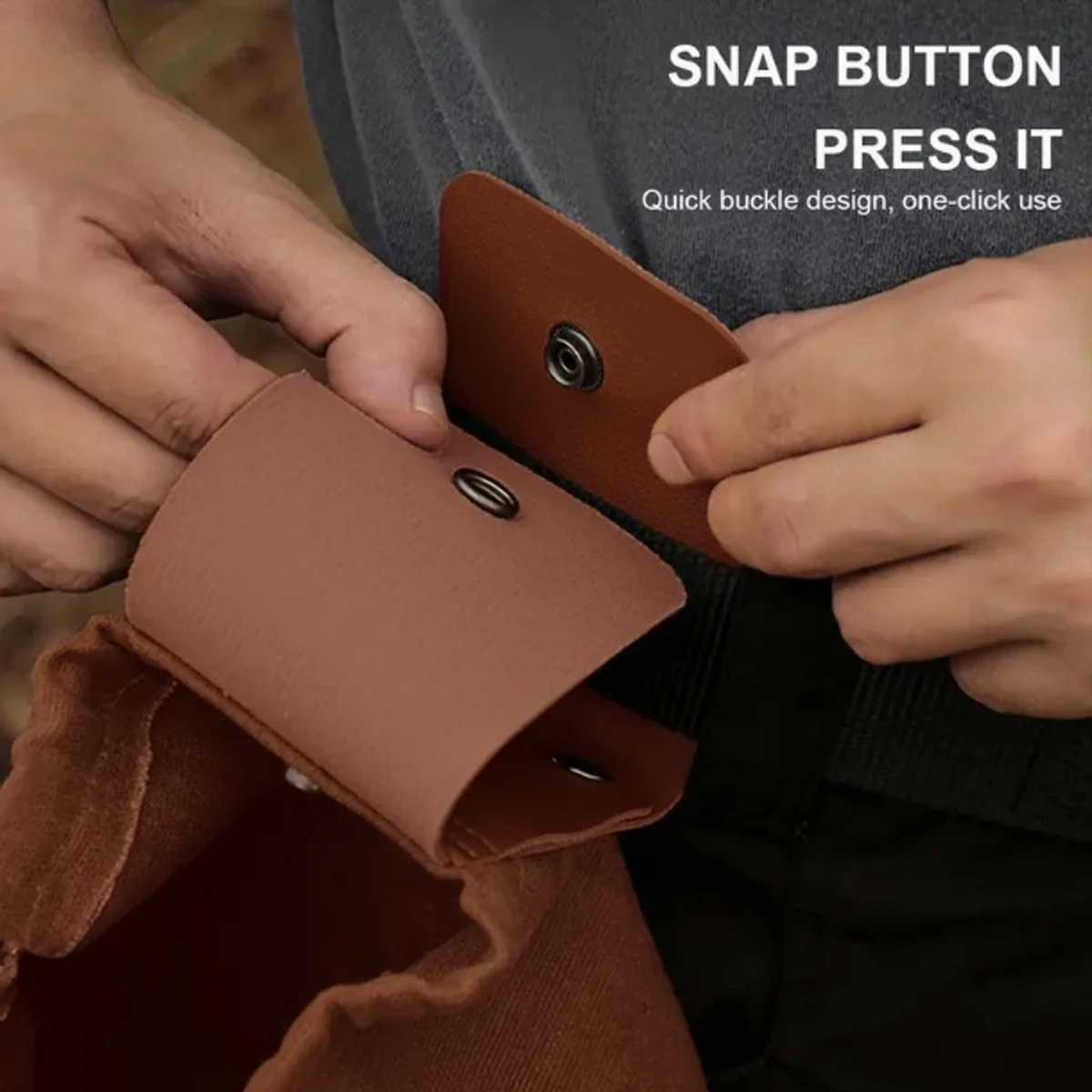 휴대용 야외 캔버스 허리에 걸 수 있는 공구 가방 접이식 베리 가방 수납 가죽 캠핑 정글 정리 가방