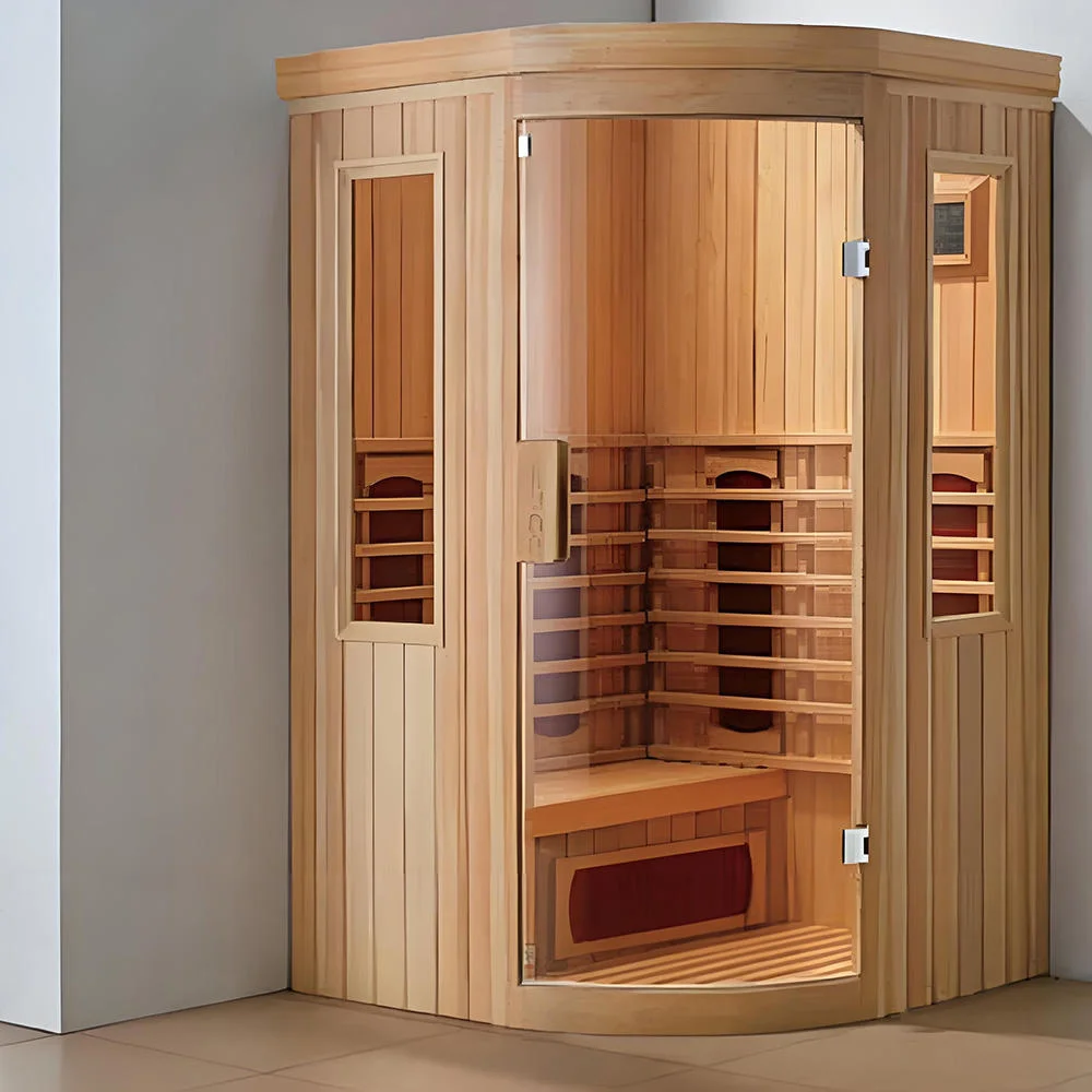 

STLFFar-infrared Sauna Room for 2 People Indoor Wooden Red Light Therapy Family Corner Spa Center and Portable Design