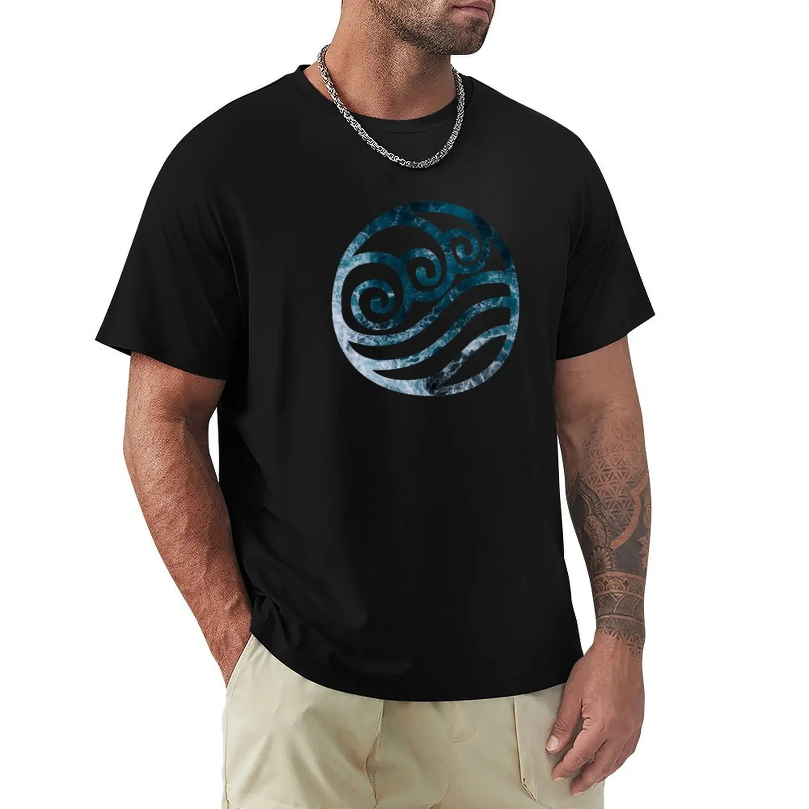 

Avatar: The Last Airbender Water Tribe Symbol T-Shirt graphic shirts funny shirt cotton vintage Short sleeve tee men