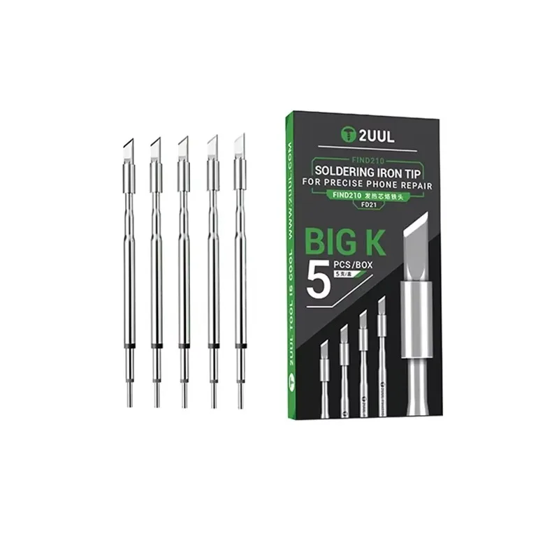 

FD11 Big-K Soldering Iron Tip 5PCS for C210 Station Phone Repair CPU Heating Core Replacement Welding Tip