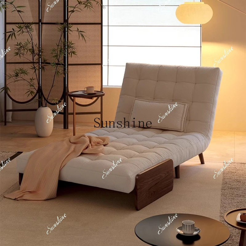 Sofa bed foldable sitting and lying dual-purpose Japanese-style small apartment lazy multi-functional solid wood concubine chair