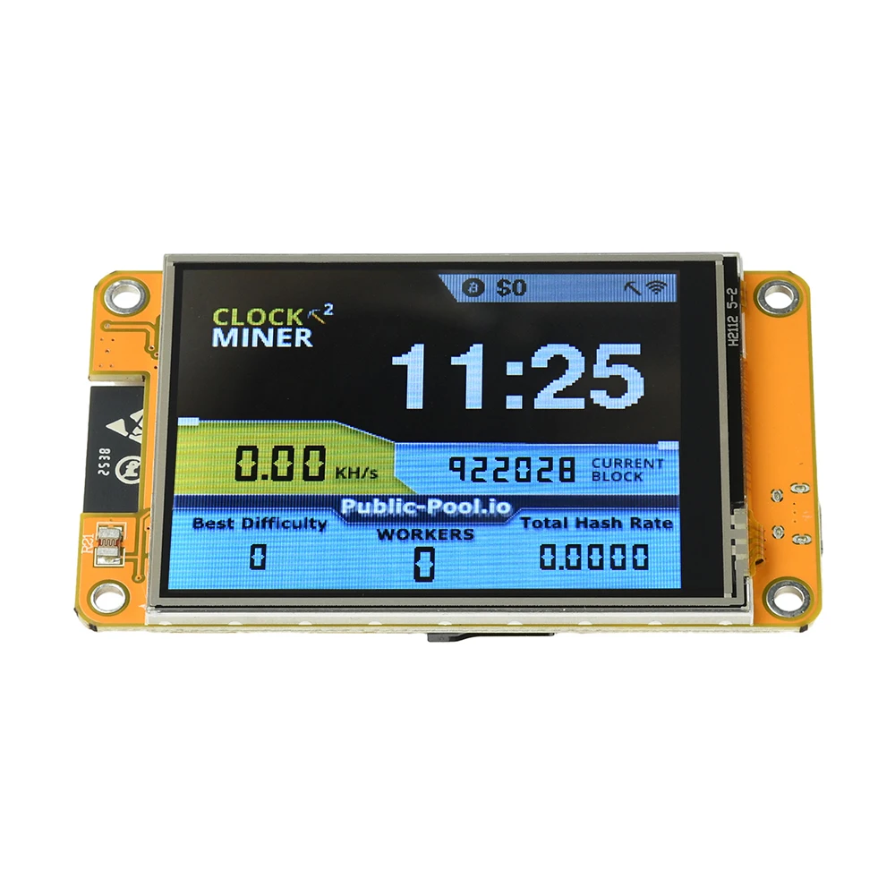 لوحة تطوير ESP32 مع شاشة OLED مقاس 2.8 بوصة ومعدل تجزئة 355 كيلو هرتز/ثانية وتعدين BTC ESP32-2432S028 متوافقة مع USB المصغّر